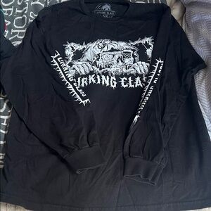 Black Graphic Long Sleeve Shirt(lurking class)